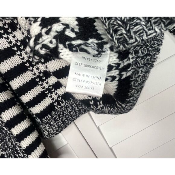 NWT Endless Rose Woven Cardigan Black White Size S/M - Picture 4 of 5